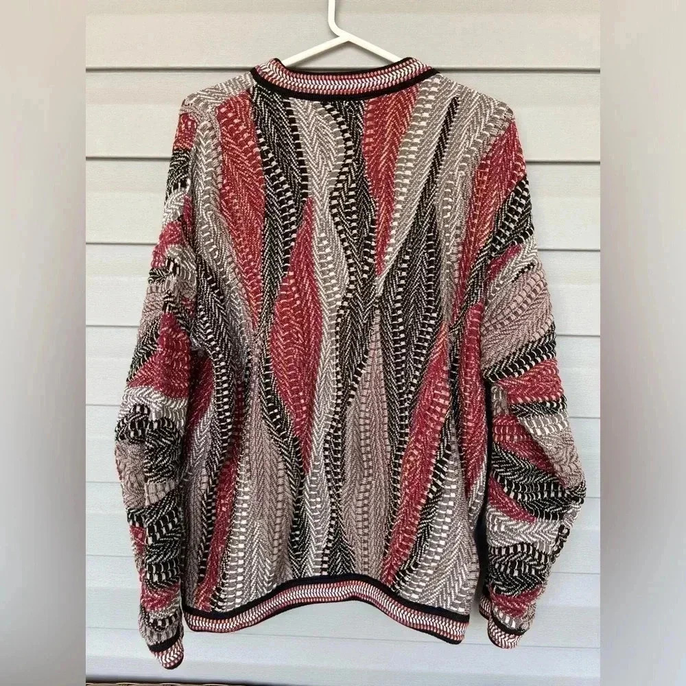 Vintage 90s Tundra Coogi Style Cable Knit Sweater Sz L - Picture 2 of 9